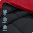 thumbnail image 3 of Edredón de plumón Alternativo Bare Home reversible Twin/Twin-XL negro/rojo, 3 of 8