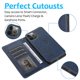 thumbnail image 3 of Funda tipo cartera de PU con tapa para iPhone 14 Pro, con cordón, ranuras para tarjetas, función atril, compatible con carga magnética, anticaídas y protección total., 3 of 5