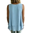 thumbnail image 6 of Babysbule Women's Sleeveless Round Neck Double Layer Tank Top Asymmetrical Hem Loose Fit Casual Summer Blouse for Women, 6 of 8