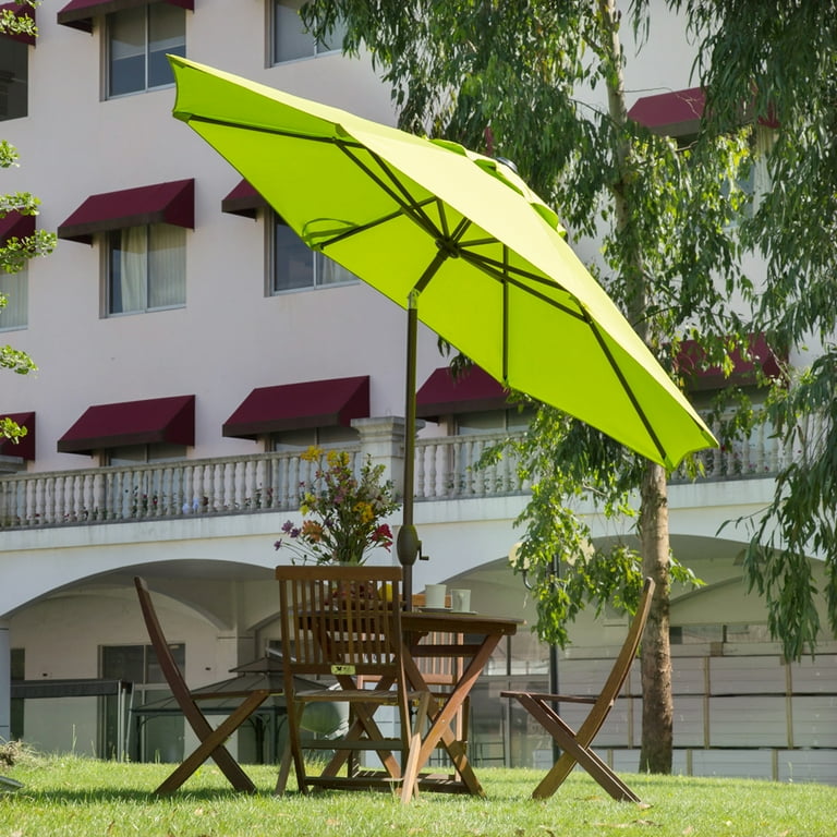 abba 9 foot auto tilt and crank aluminum patio umbrella Abba Patio 9-Ft Aluminum Patio Umbrella with Auto Tilt and Crank, 8 Ribs,  Lime Green