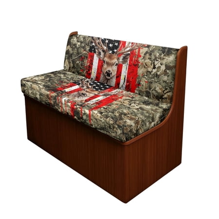 XYZCANDO 2-Piece Stretch Camper RV Sofa Seat Covers - Deer Camo American Flag Design Washable Protector for Travel Trailers