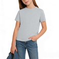 thumbnail image 3 of Juslio Boy Cotton Shirts Casual Short Sleeved Tops, Comfortable Breathable Crew Neck T Shirts Sizes 2-18, 3 of 7