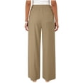thumbnail image 4 of Endives Linen Pants For Women Wide Leg Pants High Waist Tie Up Solid Color Vacation Pant With Pockets Khaki, 4 of 6