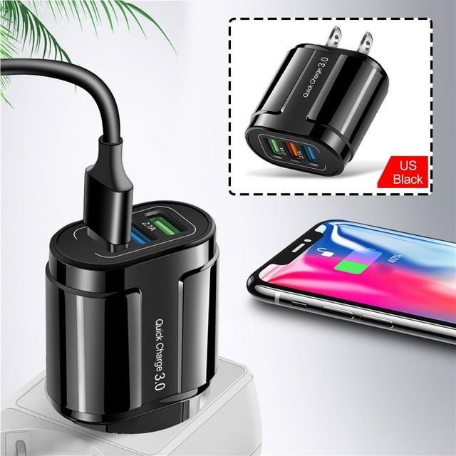 WIFKLSIIPG 3 Port 2A Charging USB Hub Wall-mounted Charger Power Adapter American Plug
