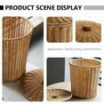 thumbnail image 5 of MERRYHAPY Plastic Rectangular Woven Storage Basket Brown Lid for Home Organization and Storage Solutions, 5 of 5