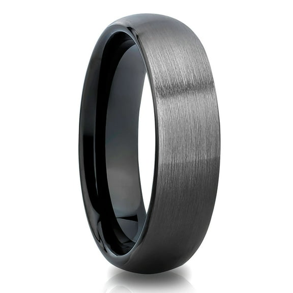 6mm Wedding Ring,Gunmetal Tungsten Ring,Tungsten Carbide Ring,Men's Wedding Ring,Black Ring