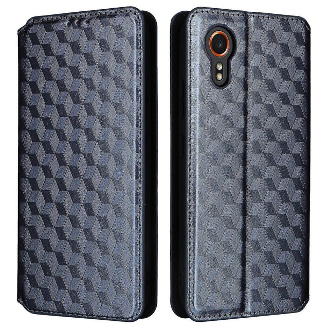 Funda tipo cartera para Samsung Galaxy Xcover 7, de cuero con estampado de rombos, s202412245474