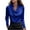 Blue, variant on Womens Elegant Satin Blouse Fashion Turndown Collar Long Sleeve Front Draped Shirts Casual Office Business Work Shirts Pink L