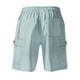 thumbnail image 5 of pstuiky Abreviatura para hombres, Pantalones cortos versátiles de color sólido con múltiples bolsillos y cintura elástica con cordón para hombre Pantalones cortos de golf, 5 of 6