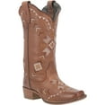 thumbnail image 2 of Dingo Women's Mesa Southwestern Embroidered Leather Western Boot Square Toe Tan 8 1/2 M  US, 2 of 5