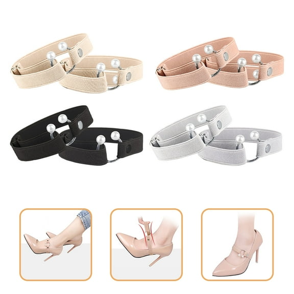 STRANDCHIC Detachable Elastic Shoe Straps for High Heels, Assorted Colors, Comfortable and Adjustable Pairs