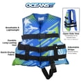 thumbnail image 2 of Oceans7 Aprobado por la Guardia Costera de EE. UU., Tipo III - Chaleco salvavidas para niños - Dispositivo de flotación personal con cómodo diseño flexible de ajuste abierto - Azul/Blanco, 2 of 5