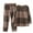 Brown, variant on Yeaiivve Womens Plaid Pajama Sets 2 Piece Linen Matching Set Crewneck Long Sleeve Pullover and Elastic Waist Pants Pjs Lounge Sets Brown XXL