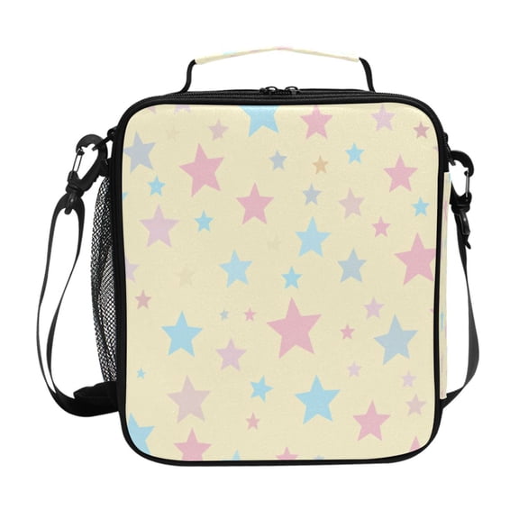 Stars Pastel Insulated Lunch Bag Reusable Lunch Box Lunch Container with Straps