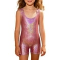 thumbnail image 2 of Toddler Dress Dance Performance Sequin Tank Bodysuit with Shorts Sleeveless Stretch Fit Leotard Baby Girl Clothes Red 120, 2 of 4
