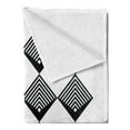 thumbnail image 2 of Black and White Soft Flannel Fleece Blanket, Art Deco Style Inspired Simplistic Monochrome Square Tiles Modern Art, Cozy Plush for Indoor and Outdoor Use, 50" x 70", Black and White, by Ambesonne, 2 of 5