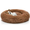 thumbnail image 4 of PULLIMORE Pet Dog Cat Calming Bed Warm Plush Donut Cuddler Round Sleeping Cushion Bed for Dogs & Cats Self-Warming and Cozy "Brown, 80CM", 4 of 9