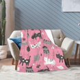 thumbnail image 4 of Manta de forro polar decorativa ultra suave y cálida para todas las estaciones con diseño de patas de gato, infantil y naive (rosa), para cama, silla, coche, sofá, dormitorio, 80 x 60 pulgadas, 4 of 8