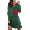 thumbnail image 1 of Qertyioot Cadeau de la Saint-Valentin! Robe Chandail Décontractée à Manches Longues et Col Rond avec Imprimé de la Saint-Valentin pour Femmes, 1 of 4