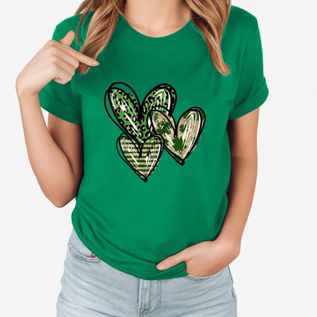 LSLJS T-shirt Imprimé pour la Saint-Patrick avec Col Rond et Manches Courtes, Cadeaux pour Femmes