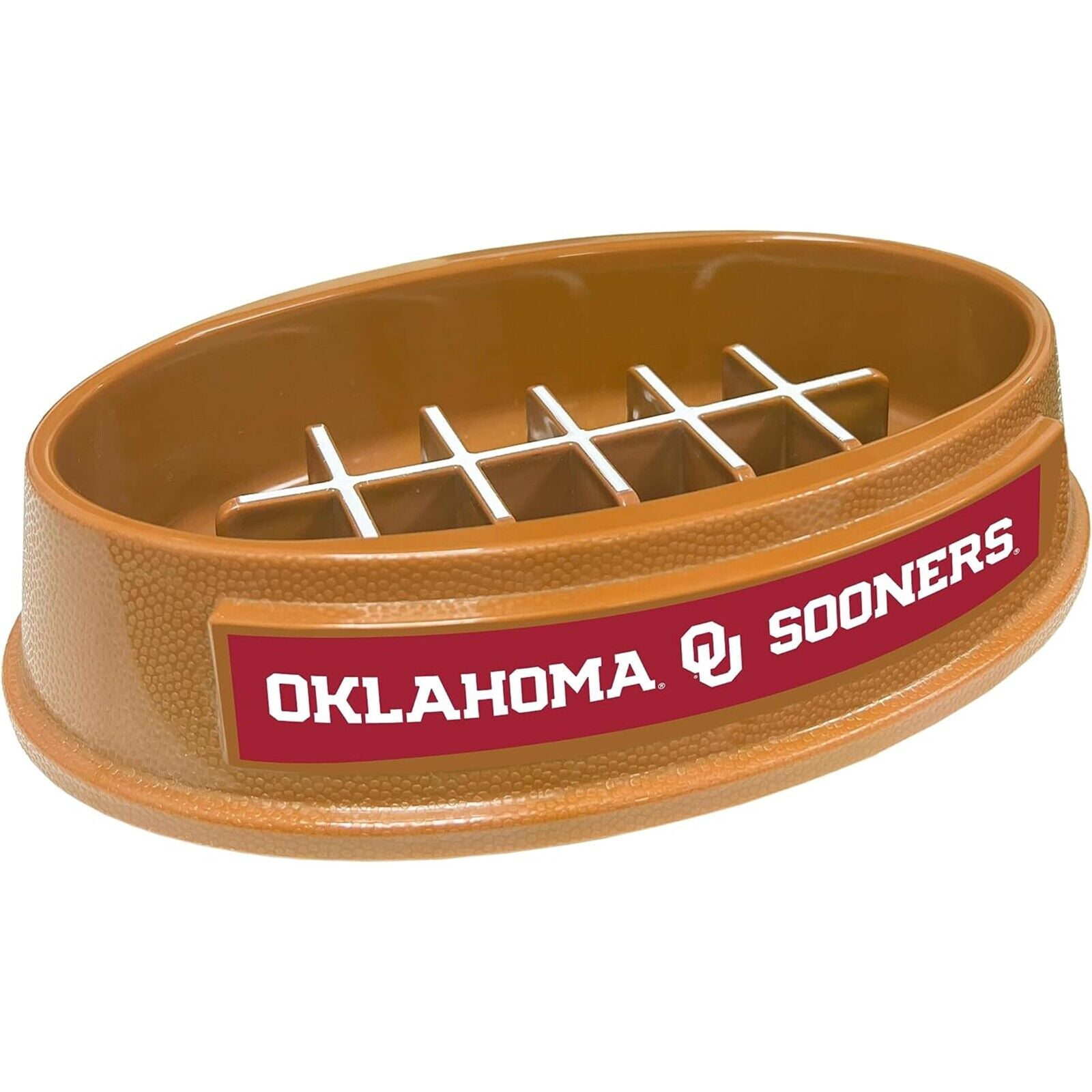 Pets First NCAA Oklahoma Sooners Super-Bowl Slow Feeder Bowl for Dogs and Cats with Non-Slip Mat