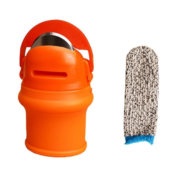 Separador de vegetales Cortador de pulgar Protector de dedos Kit de cuchillo de cosecha (D)