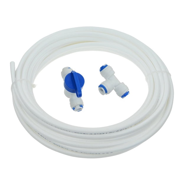 Kit de Machine à Glaçons/café Réfrigérateur pour Système de Filtration d'Eau Ro Distributeur d'Eau Purifiée Connecteur Tube de 6m avec Raccords de 1/4 Pouces, Facile à Utiliser