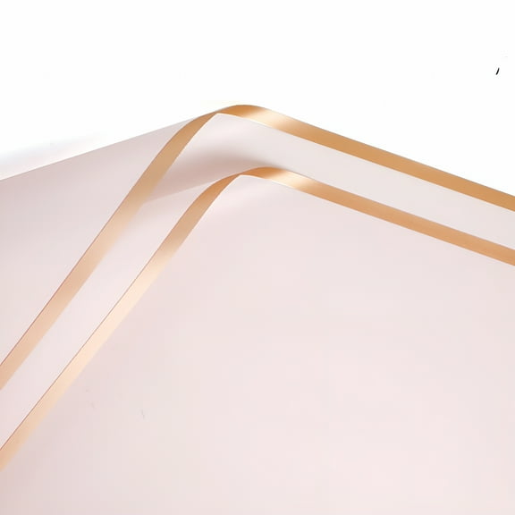 CCOCC 20pcs Golden Border Rose Flower Wrapping Paper Korean Style Packaging Film For Flowers Gift Wrap Florist Bouquet Wrapping Paper