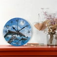 thumbnail image 2 of SKYSONIC Jumping Dolphins Wall Clock 10 Inch Silent Non Ticking Round Clock Oil Painting Clock Easy to Read Clock for Living Room Bedroom Bathroom Home Decor, 2 of 7
