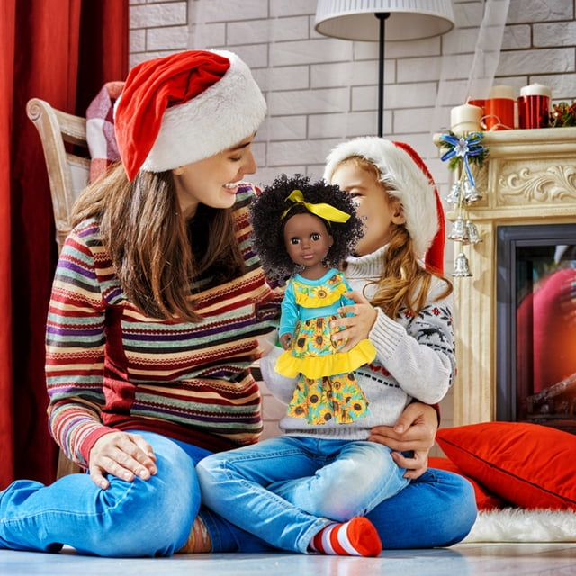 Juguetes para piscina, juguetes para bebés y niños pequeños. Muñecas de 35 cm con accesorios. Muñeca suave para bebés y niños mayores de 3 años. Ideal como regalo de cumpleaños. Muñeca negra.