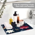 thumbnail image 5 of Acrylic Tray 15.7*11.8*1.9 Inch Transparent Tray Food Tray Tea Cup Tray Serving Trays Cosmetics Storage Kitchen Table Bathroom Sundry Storage Christmas Flowers Are Colorful, 5 of 7