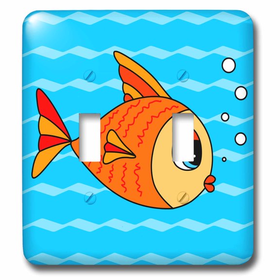3dRose, Go Fish – Goldfish Design, double toggle switch