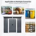 thumbnail image 4 of Jopath 5ft x 6ft Outdoor Storage Shed with Window and Metal Foundation, Heavy Duty Metal Shed Garden Tool Shed with Lockable Door for Backyard, Patio Black White, 4 of 8