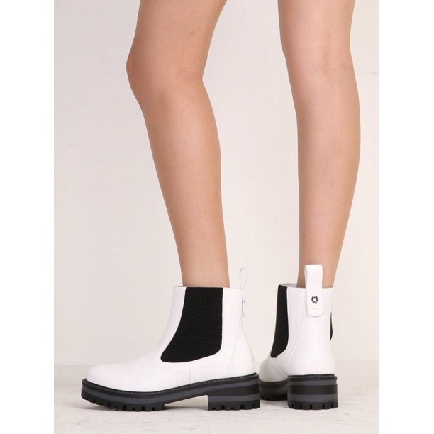 Comfyshoes Women's Chelsea Lug Sole Casual Outdoor Boots