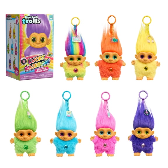 Happy Haul Good Luck Trolls Vinyl Plush Clip-on Surprise Toy, Drop 2 Blind Box Collectible, 5-Inch Plush with Vinyl Face by Just Play, Short-Run Drop, Ages 8