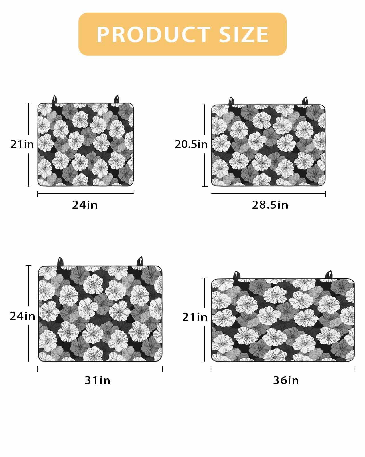 nqOlkjepod Large Induction Cooktop Protector Mat 24"x21", White Floral Stove Top Covers for Electric Stove, Vintage Country Pastoral Flowers Plants Stove Burner Cover Mats, Glass Top Stove Cover