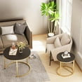 thumbnail image 5 of Garden 4 you Nesting Coffee Table, Round Coffee Table Set of 2, Nesting Tables for Living Room Bedroom Balcony, Wooden Stacking Accent Coffee Tables with Metal Frame, Black, 5 of 18
