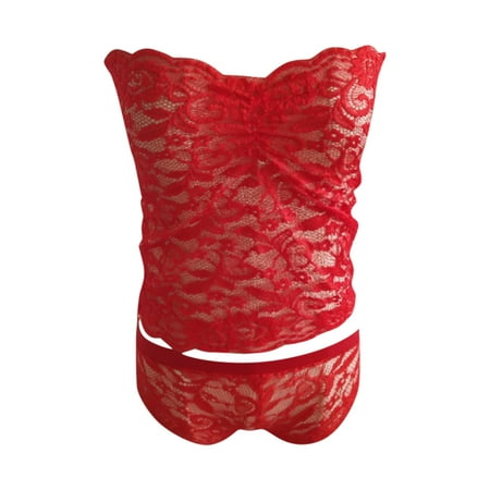 Upioiwer Bra Lingerie For Women Women Sexy Strapless Wrapped Chest Lace Lingerie Set Push Up Underwear Bralettes Sports Bras For Women Lace Plus Size Bra And Panty Set Sports Bras Pack Lingerie For
