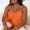 Orange, variant on CHICME Tank Tops For Women Summer Solid Color Spaghetti Strap Double Layers Pleated Loose Casual Chiffon Camisole With Beaded Vest Black-S