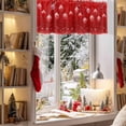 thumbnail image 3 of Christmas Ball Valances for Windows, 54 x 18in, Winter Snowflakes Watercolor Red Snowing Rod Pocket Kitchen Valance Curtain Light Filtering Window Treatments for Living Room Bedroom, 1 Panel, 3 of 7