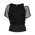 thumbnail image 2 of ASFGIMUJ Summer Tops For Women 1980S Neon Festival Fishnet Short Sleeve Top Retro Party And Dance Events Going Out Slim Fitted Crew Neck Tops Tshirts Shirts For Women, 2 of 3