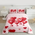 thumbnail image 2 of Manfei Romantic Love Balloon Full Size Comforter Sets,Western Valentine'S Day Bedding Comforter Set,Pink Red Bedding Sets For Girls,Microfiber Bedroom Decor Reversible,3pcs, 2 of 8