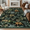 thumbnail image 2 of Garvee 5x7 Tiger Area Rug Washable Rug, Tropical Jungle Plant Printed Rugs Non Slip Non Shedding Indoor Rug Carpet for Bedroom Living Room Dining Room, Black, 2 of 8