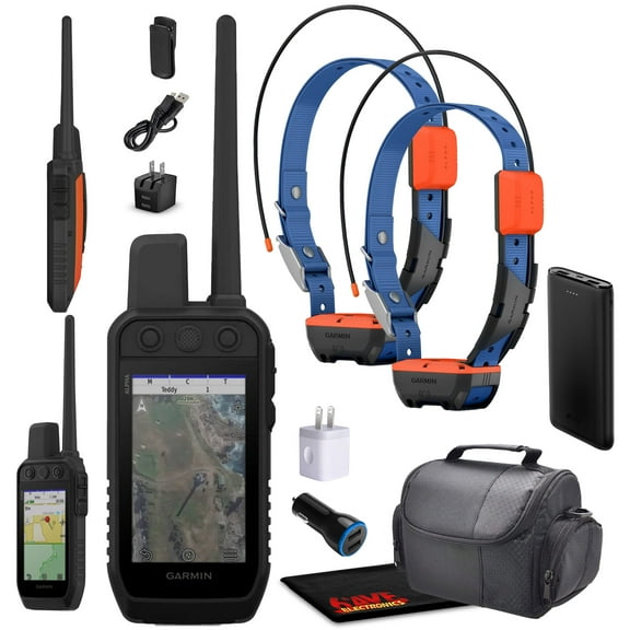Garmin Alpha 300 Handheld Advanced Tracking and Training System For Hunting Dogs Bundle with 2x Garmin Dog Collars Alpha T20 Dog Tracking Collar with GPS   Field Bag   Portable Charger and More