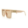 thumbnail image 6 of Squared Mobster Mafia Oversize Rectangular Sunglasses Ivory - Beige, 6 of 8