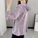 thumbnail image 5 of Chaquetas y abrigos casuales con capucha de manga larga para mujer, color sólido, ropa de protección solar informal con capucha de manga larga, top de poliéster para mujer, 5 of 5