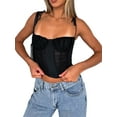 thumbnail image 2 of Canis Ladies Camisole, Sleek Sleeveless Pleated Transparent Slim Fit Tops for Summer, 2 of 4