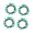 thumbnail image 2 of 4x Anillos para velas de pilar, pequeñas velas, coronas de bayas, candelabros decorativos para Navidad, Pascua, decoración del hogar Azul, 2 of 9