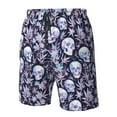 thumbnail image 4 of Logiee Skull flower crystal Print Mens Swim Trunks Quick Dry Board Shorts,Breathable Hawaii Beach Shorts Swimwear Bathing Suits-Medium, 4 of 6