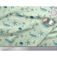 thumbnail image 3 of Soimoi Yellow Cotton Voile Fabric Whale & Starfish Ocean Printed Fabric 1 Yard 58 Inch Wide, 3 of 3